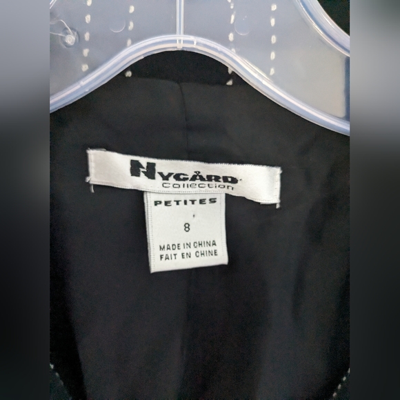 Vintage Nygard Black Buttoned Blazer White Stripes Tailored Size 8 - Picture 5 of 6